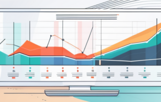 Bunte, uebersichtlich organisierte Diagramme und Grafiken zur Darstellung verschiedener Metriken auf professionellem Hintergrund zur Betonung von Datenanalyse und Optimierungsstrategien zur Verbesserung der Konversionsraten.