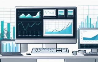 Organisierter Arbeitsplatz mit High-Tech-Geraeten und digitalen Bildschirmen zeigt Grafiken und Codes als Einsteiger-Guide zu KI mit praktischen Einblicken und Strategien.