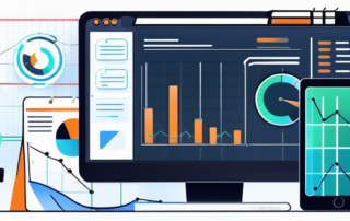 Detaillierte SEO-Checkliste auf Klemmbrett mit abgehakten Aufgaben neben digitalem Geraet mit Echtzeitanalyse-Diagrammen für effektive SEO-Strategien.