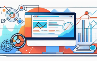 Abstraktes Konzept zur Visualisierung dynamischer und vernetzter Elemente der Suchmaschinenoptimierung, dargestellt durch verschlungene Code-Linien und digital aufgewertete Grafiken, die Innovation und Fortschritt im digitalen Marketing symbolisieren.