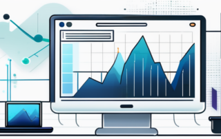 Aufwaertsgerichtete Grafik fuer signifikantes Wachstum neben Computerbildschirm mit Analyse-Dashboard, das die Durchbruchwirkung einer transformativen SEO-Strategie zeigt.