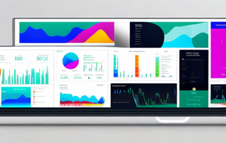 modernes dashboard mit bunten grafiken und analysen zu schluesselkennzahlen und performance metrik, in echtzeit fuer optimale marketingstrategien