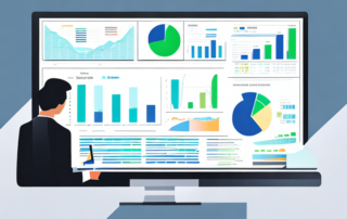 Digital Marketer analysiert SEO-Daten und Keyword-Impact auf Computerbildschirm im buerodekor.