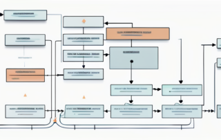 neatly designed sitemap flowchart with interconnected nodes for website sections on clear backdrop